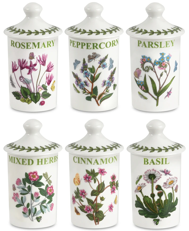 Portmeirion Botanic Garden Spice Jars, Set of 6