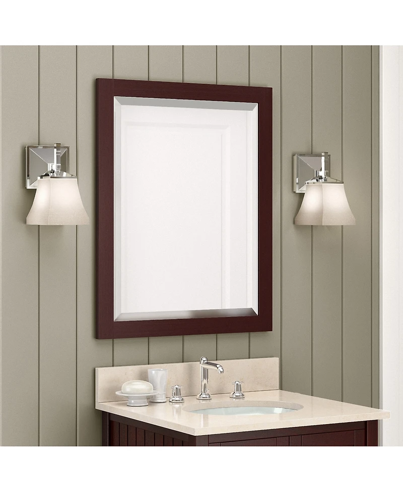 Alaterre Furniture 24" Beveled Bath Vanity Mirror, Espresso