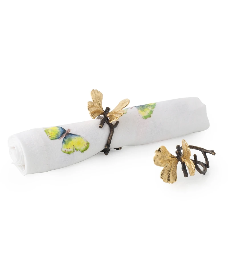 Michael Aram Butterfly Ginkgo Napkin Ring Set, Set of 4