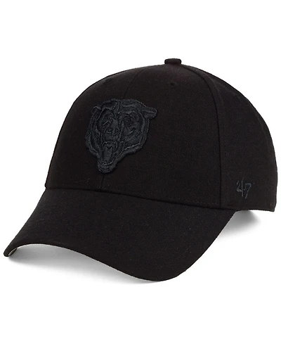 '47 Brand Chicago Bears Black & Black Mvp Strapback Cap