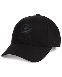 '47 Brand Green Bay Packers Black & Black Mvp Strapback Cap