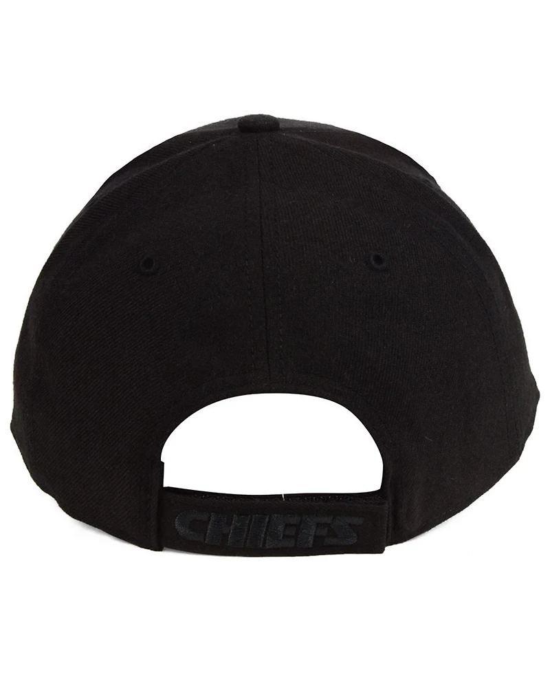 '47 Brand Kansas City Chiefs Black & Black Mvp Strapback Cap