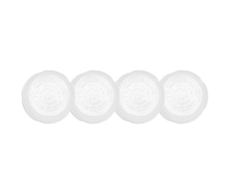 Q Squared Pearl Melamine 4-Pc. Appetizer Plate Set