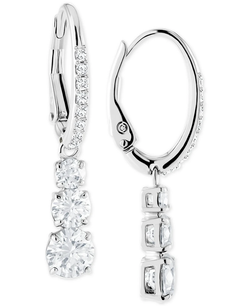 Swarovski Silver-Tone Crystal Drop Earrings