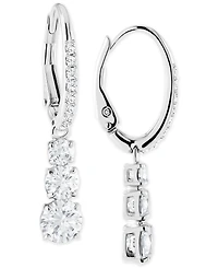 Swarovski Silver-Tone Crystal Drop Earrings