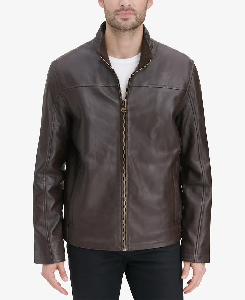 Cole Haan Men's Smooth Leather Jacket, Created for Macy's