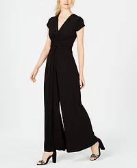 Vince Camuto Twist-Front Plunge Jumpsuit