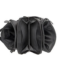 Giani Bernini Triple-Zip Pebble Leather Dasher Crossbody