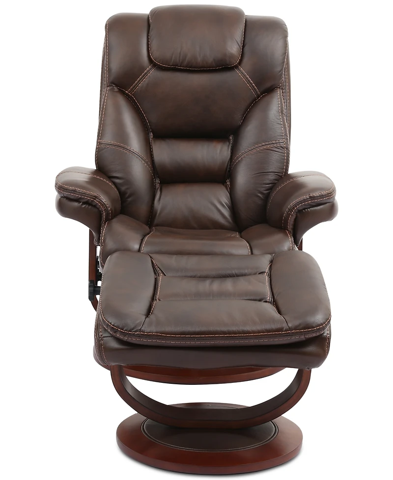 Faringdon Leather Euro Chair & Ottoman