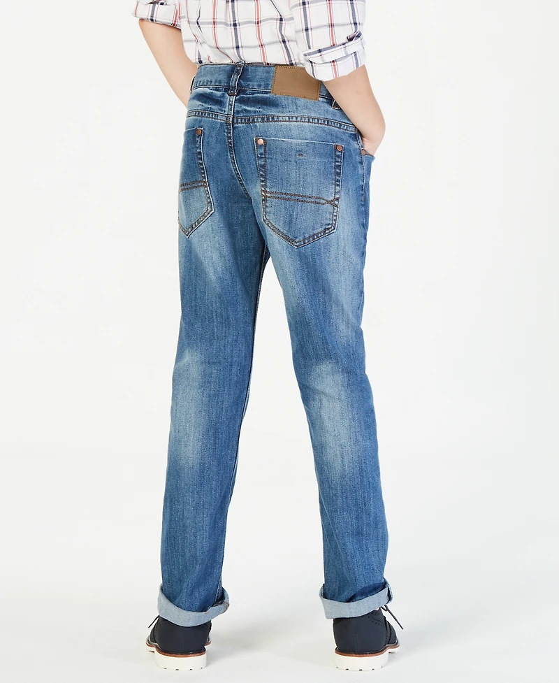 Tommy Hilfiger Big Boys Straight-Fit Stone Blue Jeans