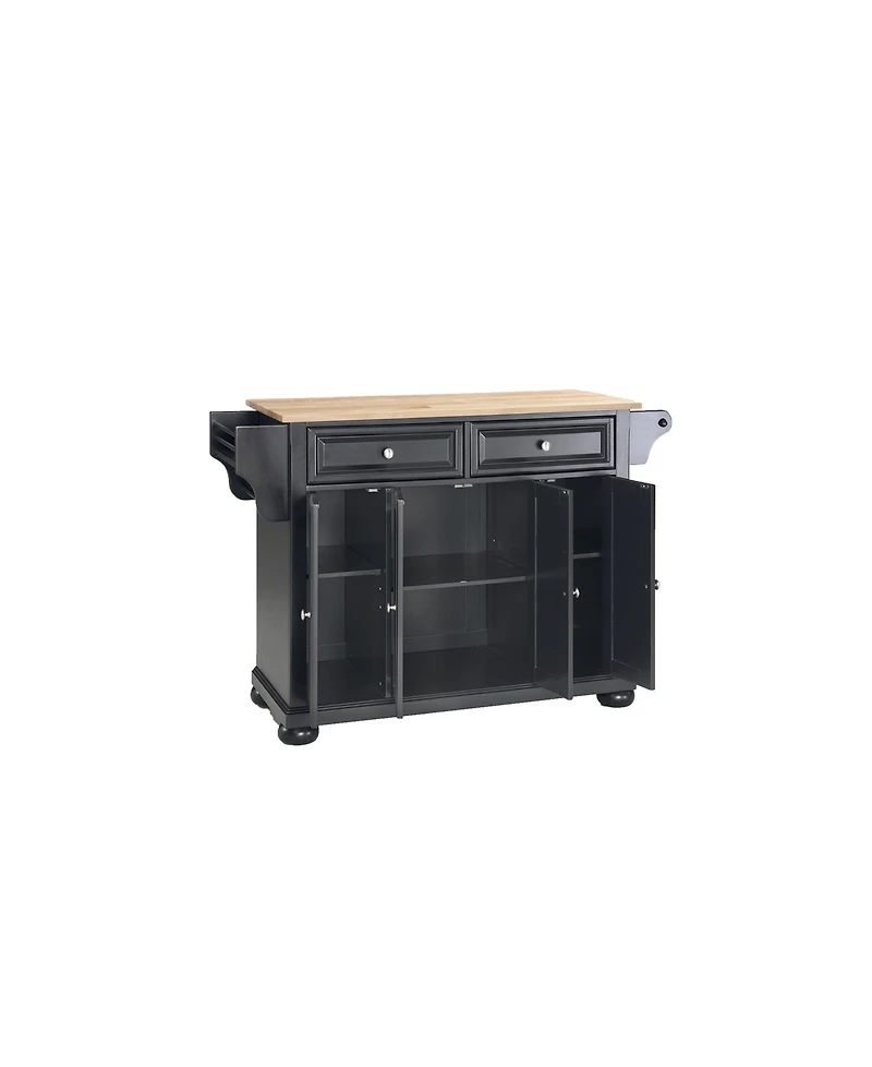 Alexandria Natural Wood Top Kitchen Island