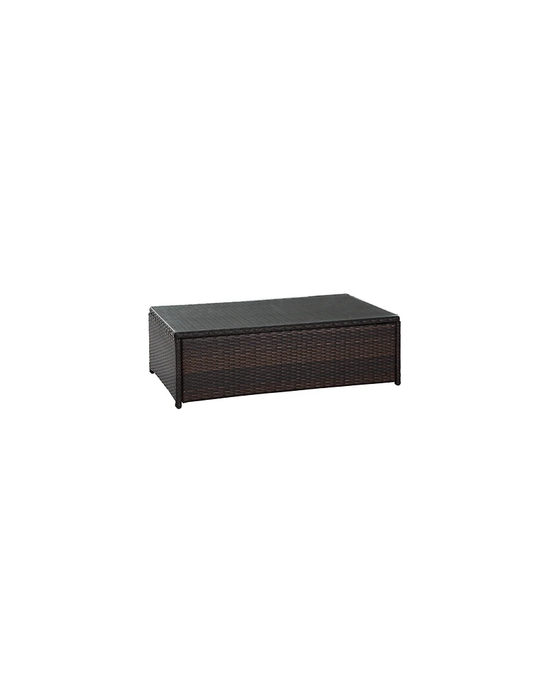 Palm Harbor Outdoor Wicker Glass Top Table