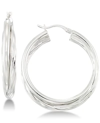 Simone I. Smith Double Twisted Hoop Earrings in Sterling Silver