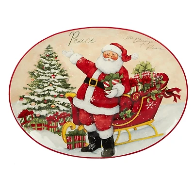 Certified International Holiday Wishes Oval Platter