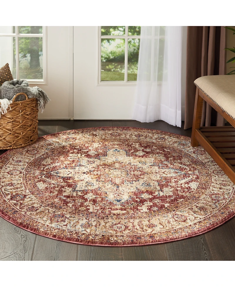 Mink Home Taza Heriz 5' Round Area Rug