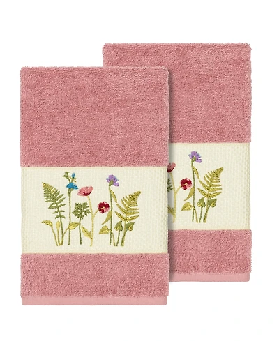 Linum Home Serenity 2-Pc. Embellished Hand Towel Set