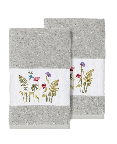 Linum Home Serenity 2-Pc. Embellished Hand Towel Set