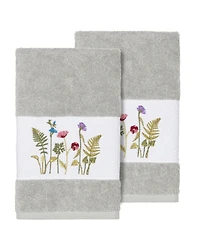 Linum Home Serenity 2-Pc. Embellished Hand Towel Set