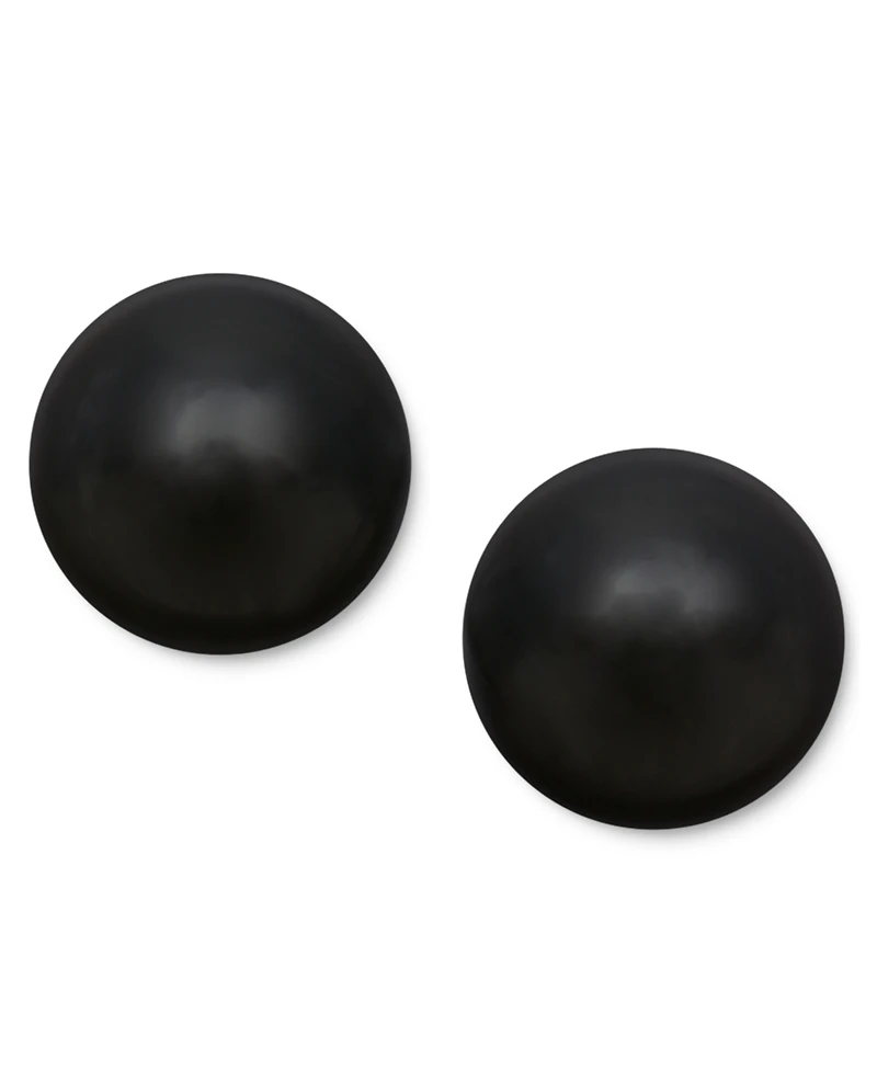 14k Gold Earrings, Onyx Ball Stud Earrings (8mm)