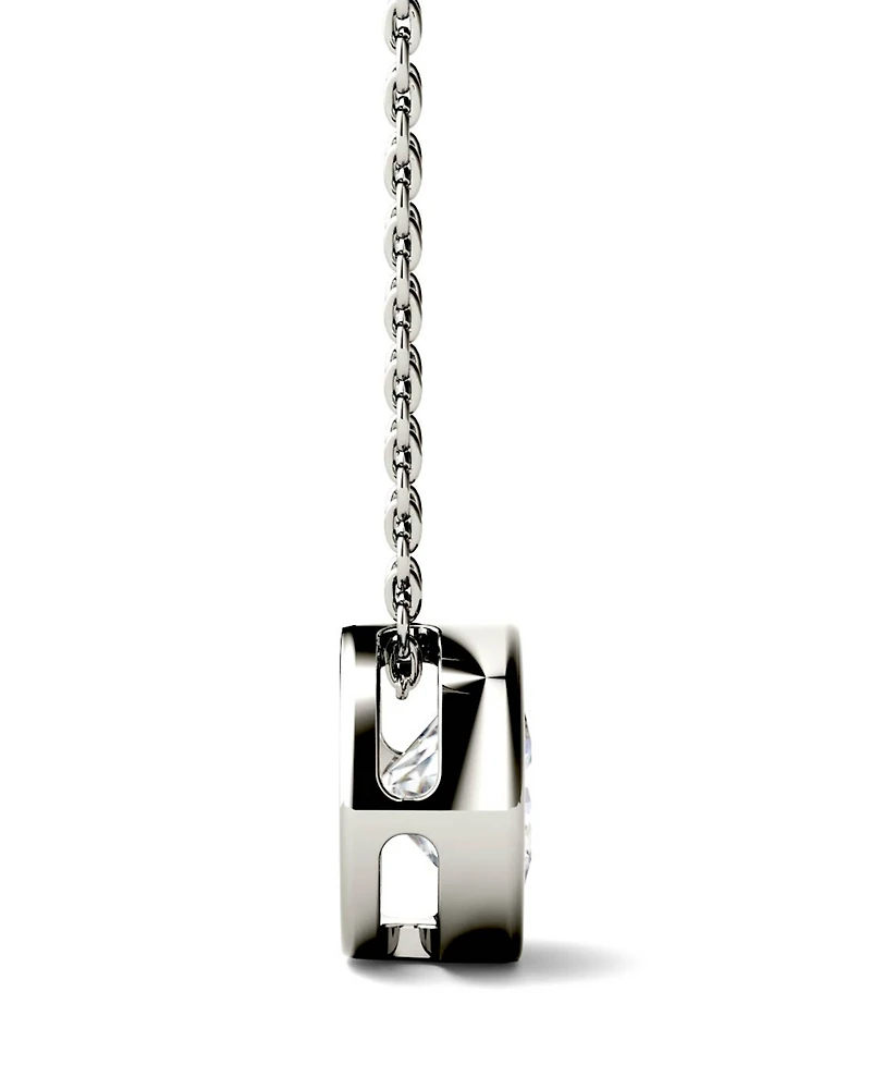 Moissanite Bezel Solitaire Pendant (1 ct. t.w. Diamond Equivalent) 14k White or Yellow Gold