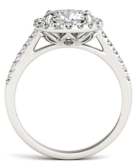 Moissanite Round Halo Ring (2-1/3 ct. tw. Diamond Equivalent) 14k White Gold