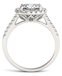 Moissanite Cushion Halo Ring (2-7/8 ct. tw. Diamond Equivalent) 14k White Gold