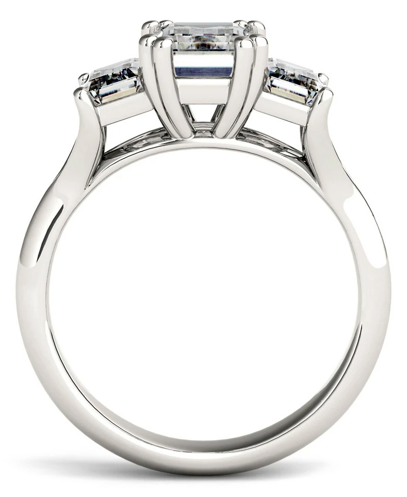Moissanite Emerald Three Stone Ring (2-9/10 ct. tw.) 14k White Gold