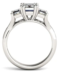 Moissanite Emerald Three Stone Ring (2-9/10 ct. tw.) 14k White Gold
