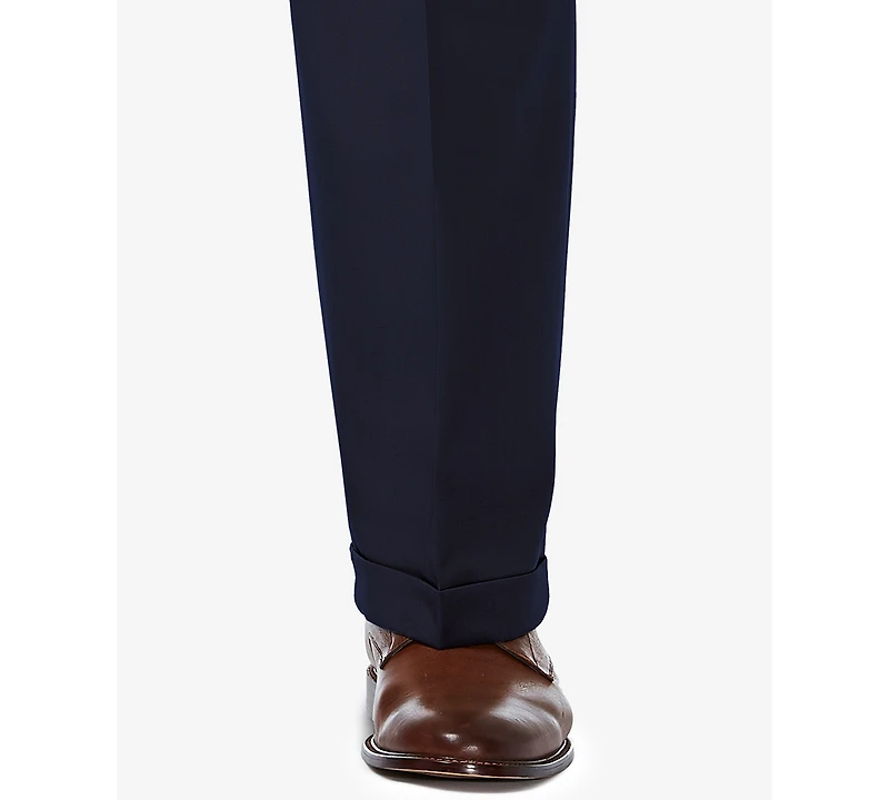 Haggar Men's Big & Tall Premium Comfort Stretch Classic-Fit Solid Pleated Dress Pants
