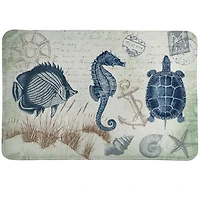 Laural Home Seaside Postcard Memory Foam Rug, 20" x 30"