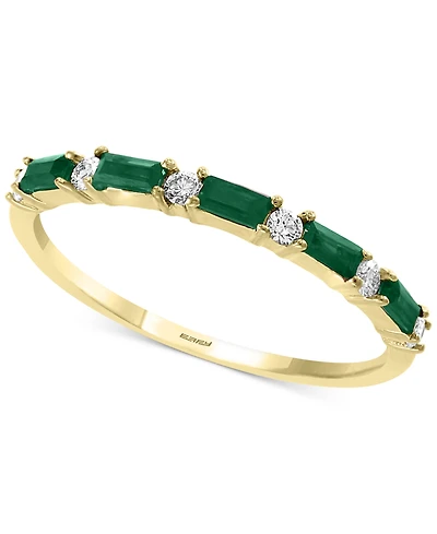 Effy Sapphire (1/3 ct. t.w.) & Diamond (1/8 ct. t.w.) Stacking Ring in 14k White Gold (Also Available in Emerald)