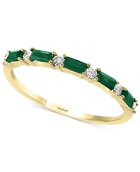 Effy Sapphire (1/3 ct. t.w.) & Diamond (1/8 ct. t.w.) Stacking Ring in 14k White Gold (Also Available in Emerald)