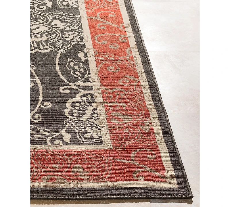 Livabliss Alfresco Alf-9592 Black 2'3" x 4'6" Area Rug, Indoor/Outdoor