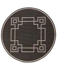 Livabliss Alfresco Alf-9630 Black 8'9" Round Area Rug, Indoor/Outdoor