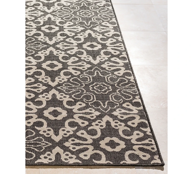 Livabliss Alfresco Alf-9637 Black 7'6" x 10'9" Area Rug, Indoor/Outdoor