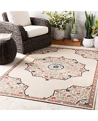 Closeout! Livabliss Alfresco Alf-9679 Burnt Orange 8'9" x 12'9" Area Rug, Indoor/Outdoor