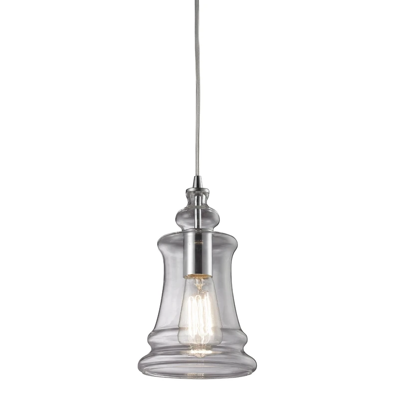 1 light pendant in polished chrome