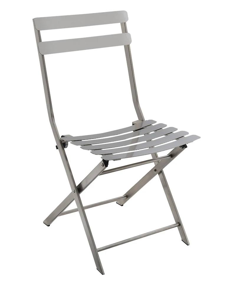 Closeout Mina Stainless Steel Folding Chair (Set of 2)