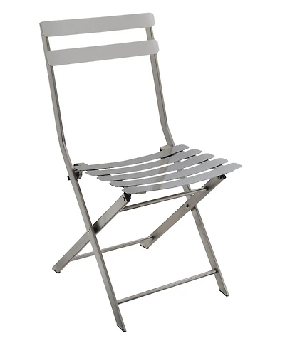 Closeout Mina Stainless Steel Folding Chair (Set of 2)