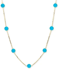 Effy Turquoise Collar Necklace in 14k Gold, 16" + 2" extender