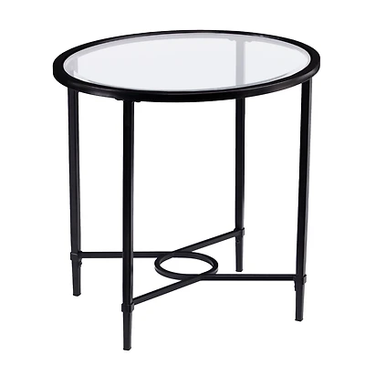 Carabella Metal and Glass Oval Side Table