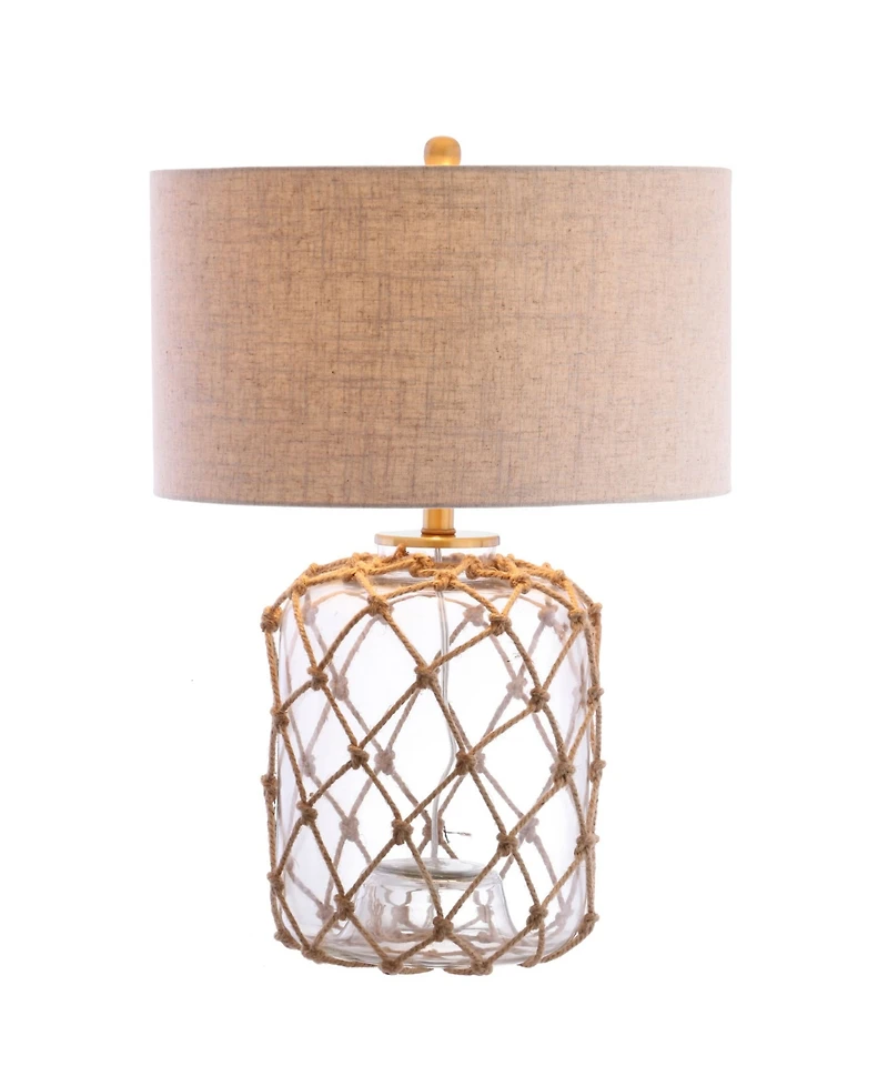 Jonathan Y Mer Glass and Rope Led Table Lamp