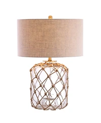 Jonathan Y Mer Glass and Rope Led Table Lamp
