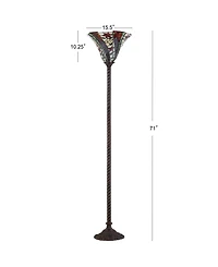 Jonathan Y Williams Tiffany-Torchiere Led Floor Lamp