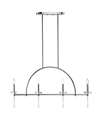 Jonathan Y Doris 4-Light Linear Metal, Crystal Led Pendant