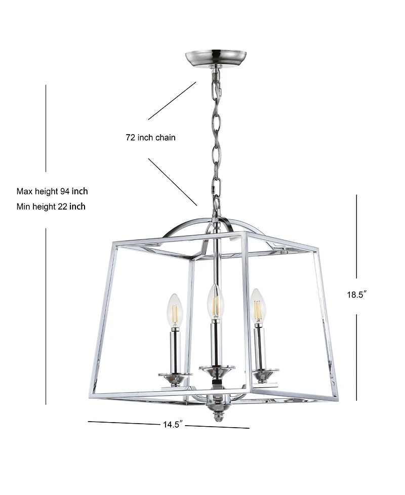 Jonathan Y Gloria 3-Light Metal Led Pendant