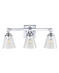 Jonathan Y Marion 3-Light Hurricane Metal, Glass Vanity Light