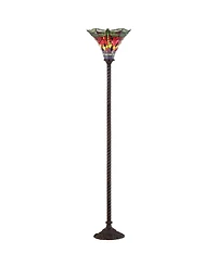 Jonathan Y Dragonfly Tiffany-Torchiere Floor Lamp