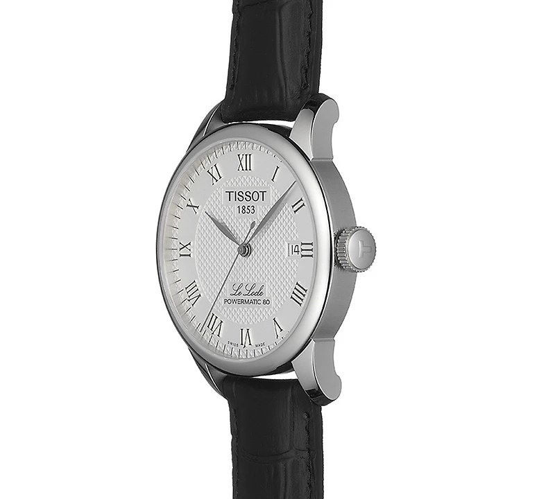 Tissot Men's Swiss Automatic T-Classic Le Locle Powermatic 80 Black Leather Strap Watch 39.3mm