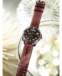 Hamilton Men's Swiss Automatic Khaki Pilot Brown Leather Strap Watch 42mm